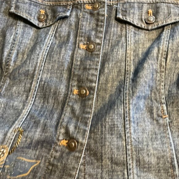 Coldwater Creek Embellished Beaded Denim Jean Jacket 14 - Picture 6 of 12